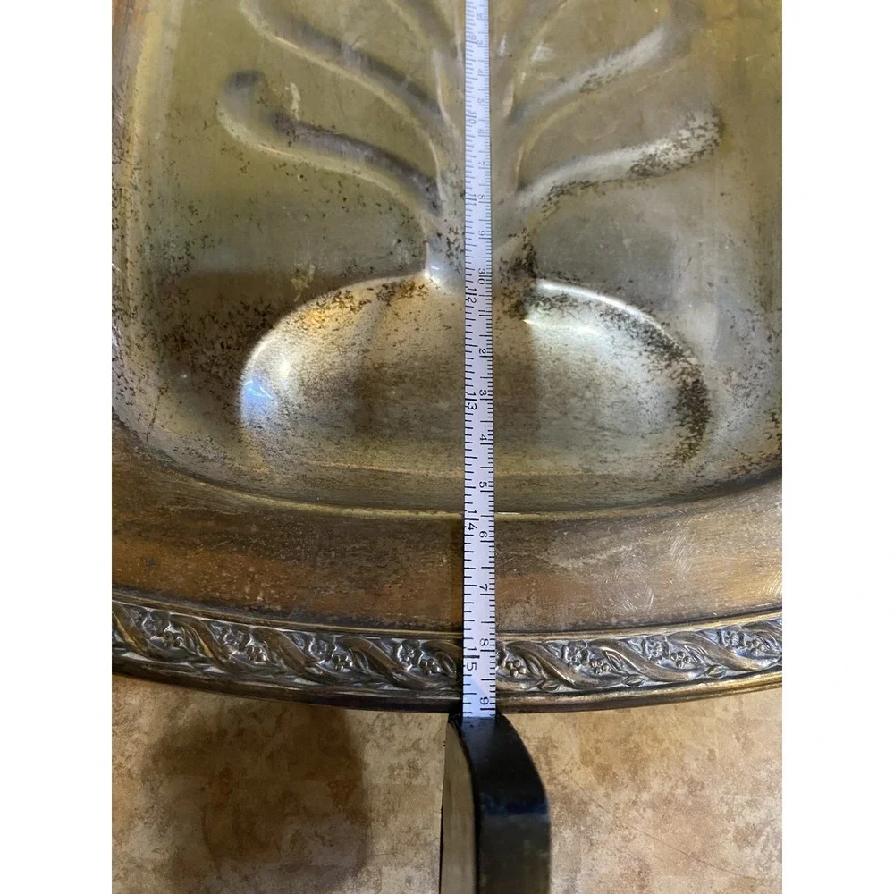 Antique Silver Platter Meat Serving‎ Tray With Sides Silver Plate 21x15.5x1.5